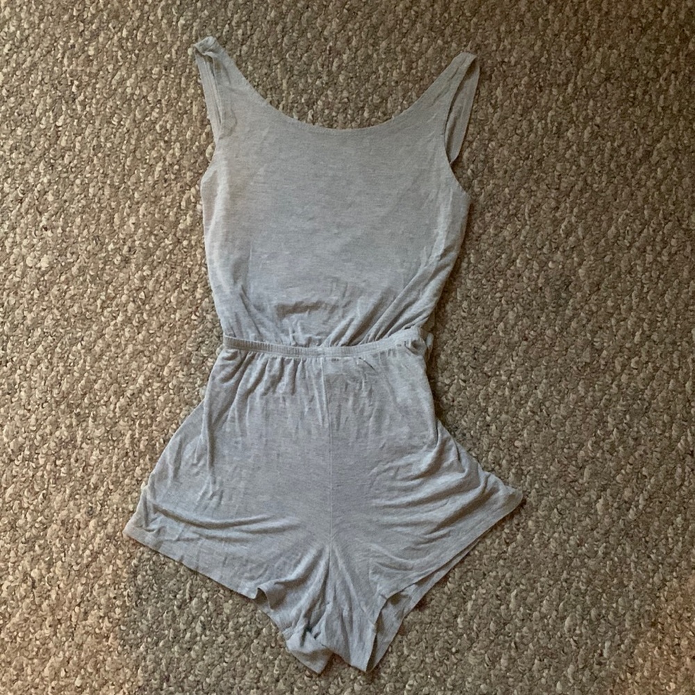 Grey Twist Back Romper